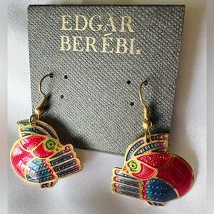 Vintage Edgar Berebi Colorful Fish Dangle Earrings